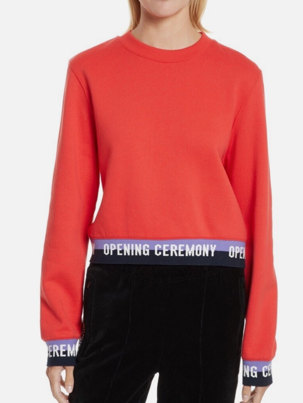 Opening Ceremony Elastic Logo Crop
Sweatshirt Red